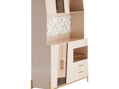 Cabinet with high shelves for the kitchen 3D model