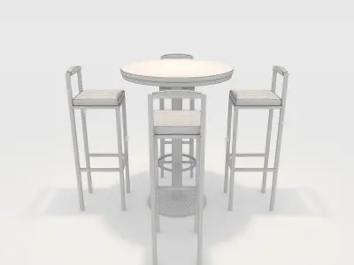 Bar Table And Chair 7 3D model