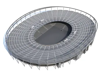 Stuttgart Stadium MHP Arena Euro 2024 Low-poly 3D model
