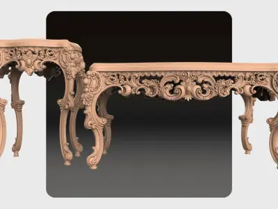 Carved tea table for CNC 03 3D model