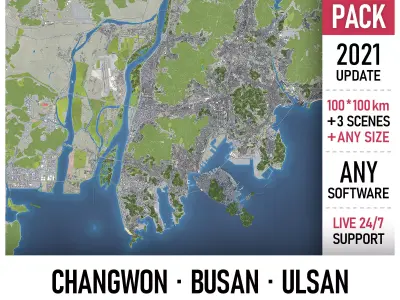 Changwon - Busan - Ulsan 3D Model Pack