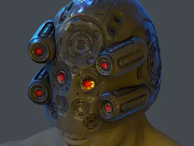 Gas mask helmet scifi Low-poly character art game space Low-poly Low-poly 3D model buy