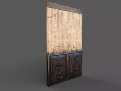 Old Wood Wall Low-poly 3D model