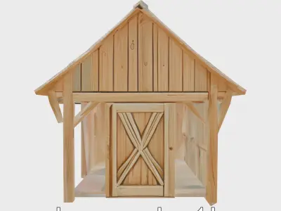 Homestead Shelter Vintage Barn Structure Low-poly 3D model