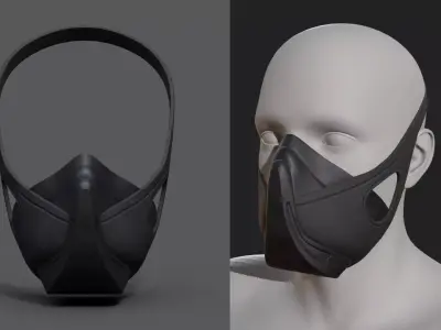 Helmet gas mask scifi military combat soldier armor scifi  Low-poly 3D model