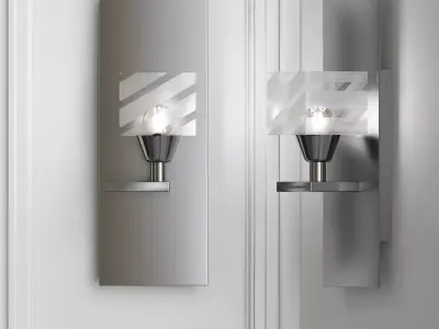 APLIQUE DE PARED ZEN CROMO 1 LUZ 3D model