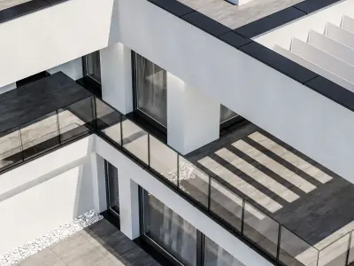 Modern house 18 at night 3D model