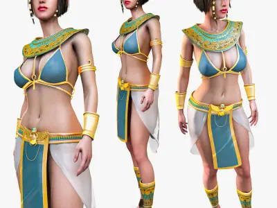 Egyptian Female Girl Character Farah 3D model