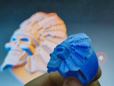 Skull ring Viking ring 3D print model