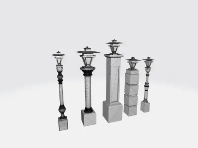 Elegant Column Lamp for Outdoor Spaces 3D 3D print model