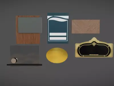 Plate Pack 05 Low-poly 3D model