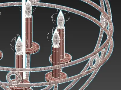 jadee Light Gold Globe Chandelier 3D model