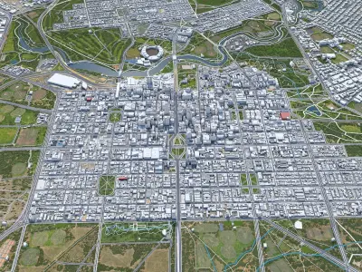 Adelaide Downtown Australia Low-poly 3D model