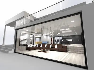 modern house exterior interior design 3D model