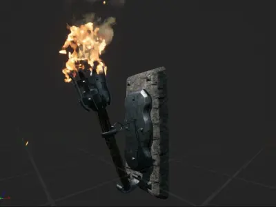 Medieval torch 3D model