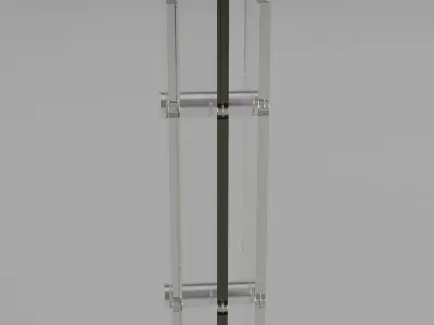 Glass Door with Plinth Raw 3D model