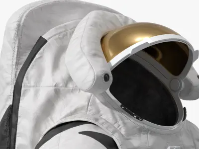  Empty Modern Lunar Mission Spacesuit A-pose 