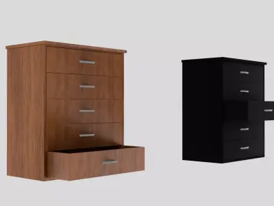 Modern Wooden Wardrobe Cabinet 3D model