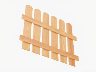 Wooden fence 03 3D model