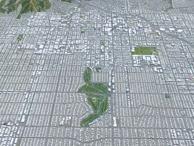 Hollywood Los Angeles California USA Low-poly 3D model