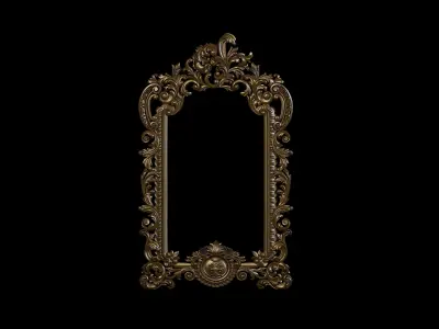 mirror gold ornate frame 3D model