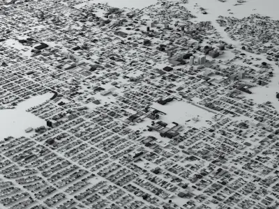 Hollywood in LA Streets and Buildings 3D model