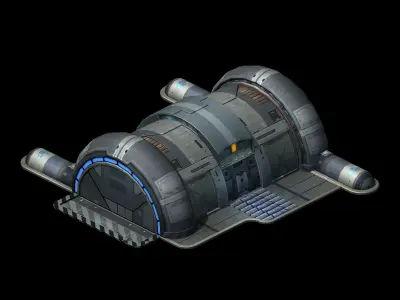 Spacecraft - small ground construction 02 3D model