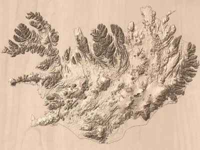 Majestic Icelandic terrain landscape 3D model 3D model