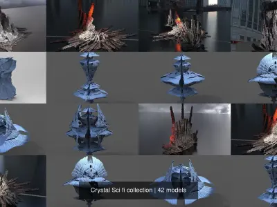 Crystal Sci fi collection 3D Model Pack