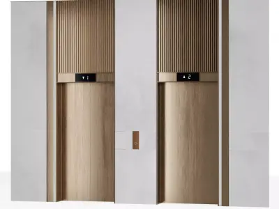 Lift Elevator hall Low-poly 3D model