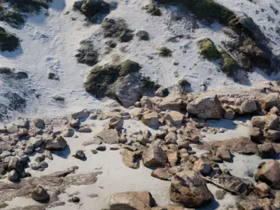 sandy rocky beach 3D model