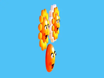 Summer Sun Logotype Sign - Subdivision 3D model