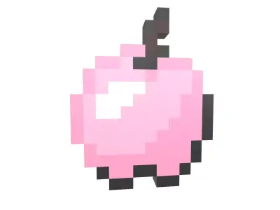 Pixel Apple v1 009 Low-poly 3D model