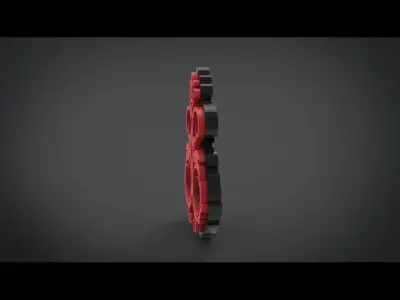 Ornament ornate gold and pendant Low-poly 3D model