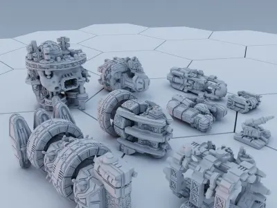 Twilight Imperium Over 150 Unique Ships for 17 factions - Bundle 3D print model