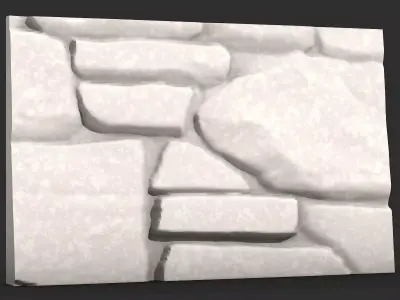 Rubble Stone Wall Game Asset 3D print model purchase