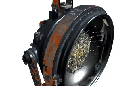 Industrial Rusty LED Spotlight Low-poly 3D model