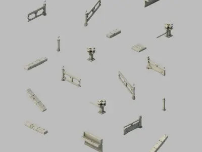Game Building Accessories - Fence 2701 3D model