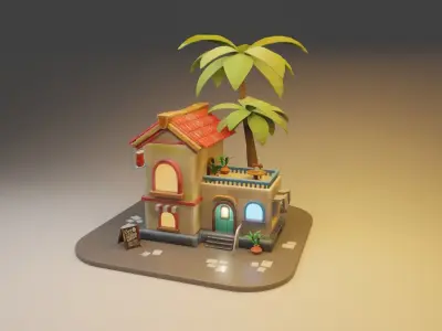 Middle eastern like Coffee shop cafe blender 3D 3D model