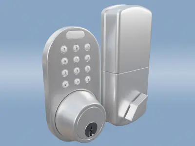 Round Digital Door Lock  Low-poly 3D model