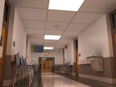 Hospital Hallway 1 3D model