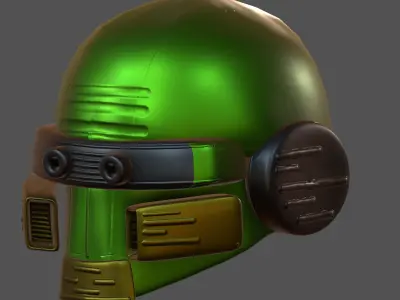 Gas mask helmet 3d model scifi Low-poly  Low-poly 3D model