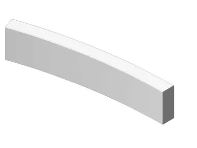 Concrete Curb Radius 3 m Outer 100 20 8 3D model