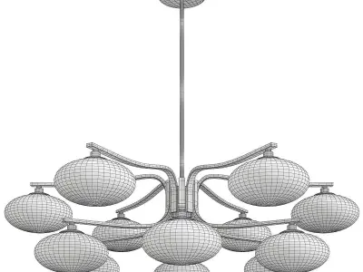 Oval Balls Mushrooms Chandelier Low-poly 3D model