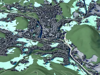 Cityscape Bad Ischl Austria 3D model