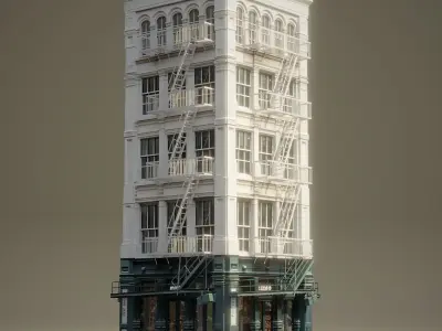 New York Background Buildings Pack Low-poly 3D model