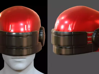 Gas mask helmet 3d model scifi Low-poly  Low-poly 3D model 416