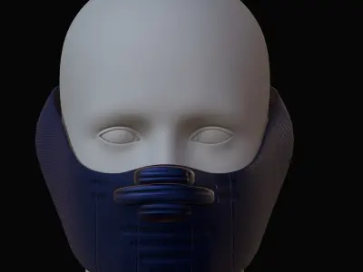 Gas mask helmet 3d model scifi Low-poly  Low-poly 3D model