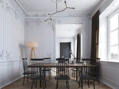 Paris Mid-Century Livingroom 3D model