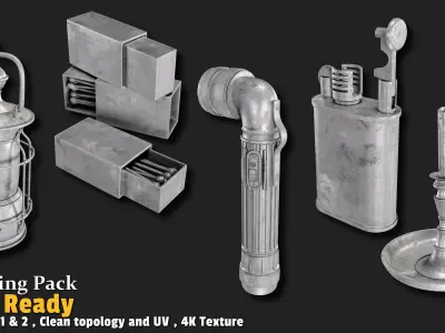 Lighting Props Game Ready VOL01 Low-poly 3D model